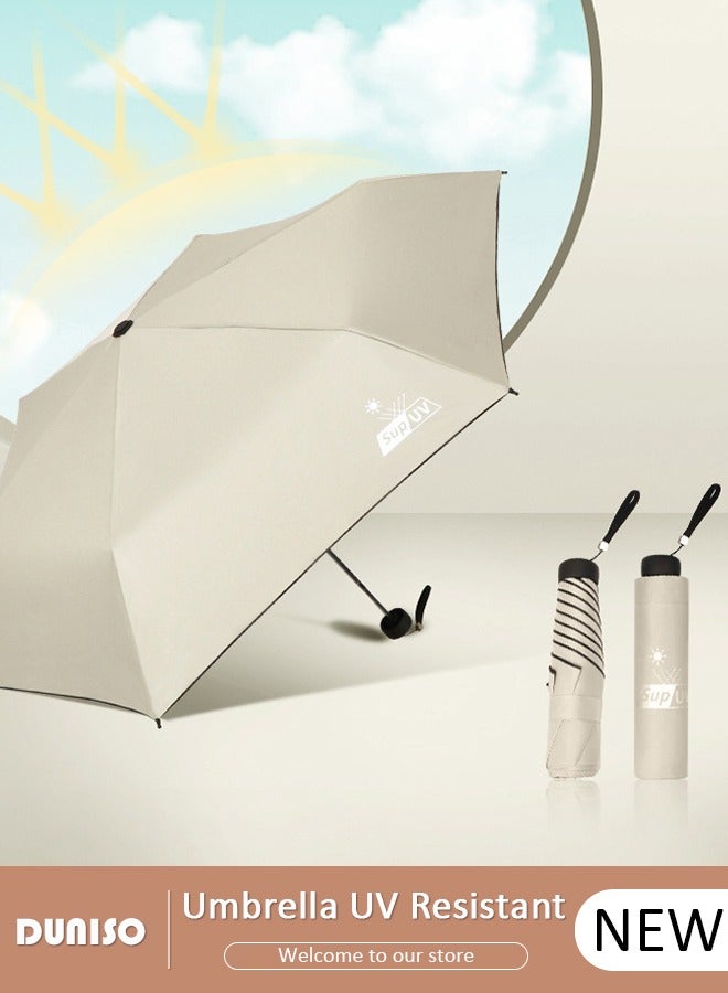 DUNISO Travel Umbrella UV Resistant, Folding Umbrella Sun Protection Lightweight Compact Portable Waterproof Windproof Rain Umbrella for Men Women - Image 1