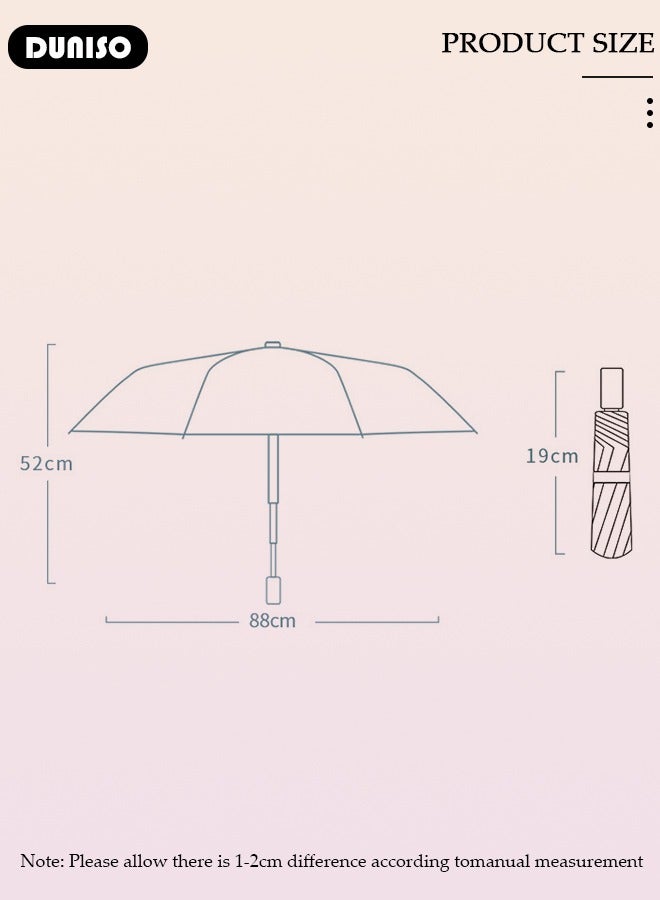 DUNISO Travel Umbrella UV Resistant, Folding Umbrella Sun Protection Lightweight Compact Portable Waterproof Windproof Rain Umbrella for Men Women - Image 4