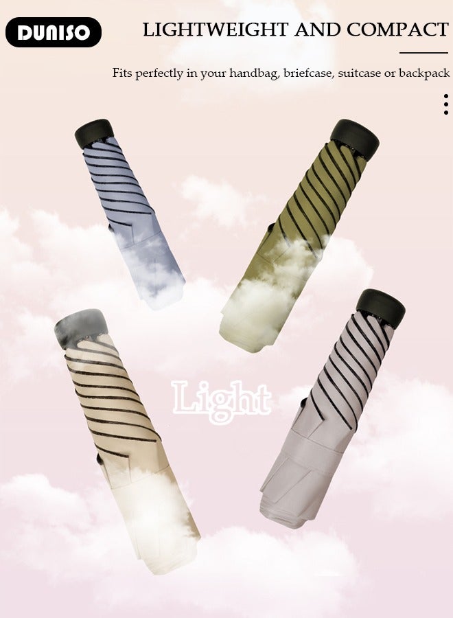 DUNISO Travel Umbrella UV Resistant, Folding Umbrella Sun Protection Lightweight Compact Portable Waterproof Windproof Rain Umbrella for Men Women - Image 5