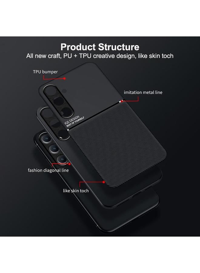 S-TOP Case For Samsung Galaxy A56 5G Classic Tilt Strip Grain Magnetic PC Hybrid TPU Phone Case - Image 5