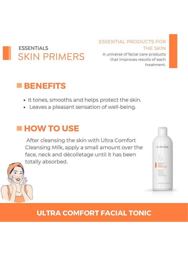 Ainhoa Primer for All Skin Types - 350ml Ultra Comfort Vegan Facial Tonic with Rice Water & Hyaluronic Acid, Hydrating Primer for Face, Ideal for Dry Skin, 350ml - Image 3