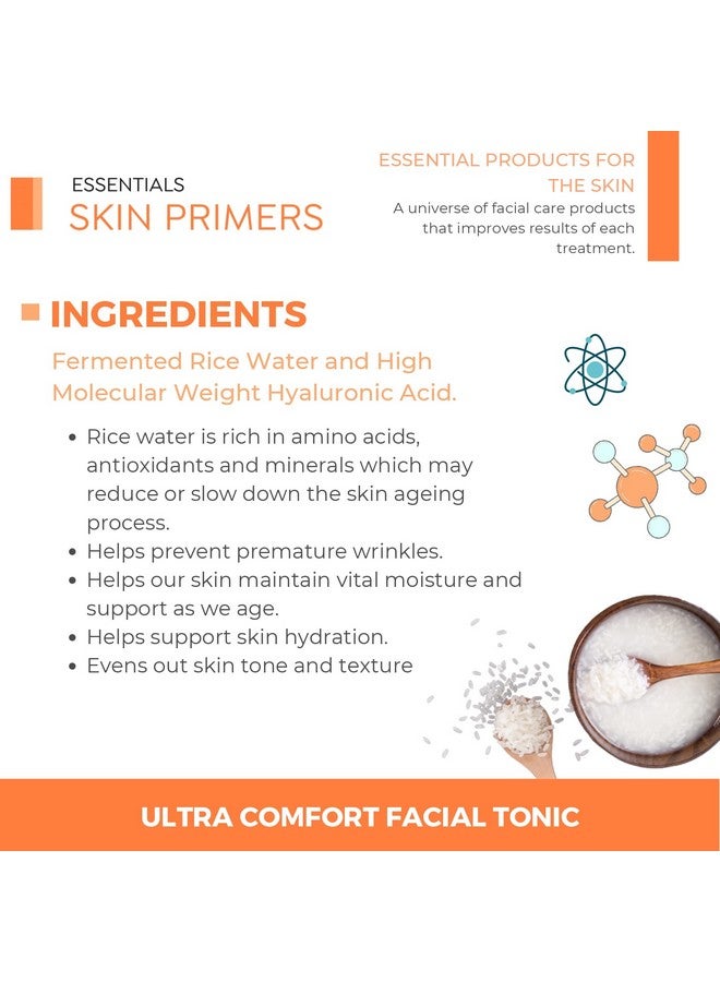 Ainhoa Primer for All Skin Types - 350ml Ultra Comfort Vegan Facial Tonic with Rice Water & Hyaluronic Acid, Hydrating Primer for Face, Ideal for Dry Skin, 350ml - Image 4