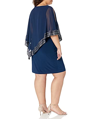S.L. Fashions فستان كيب بحجم زائد للنساء من S.L. Fashions، لون كحلي، 16W - Image 2