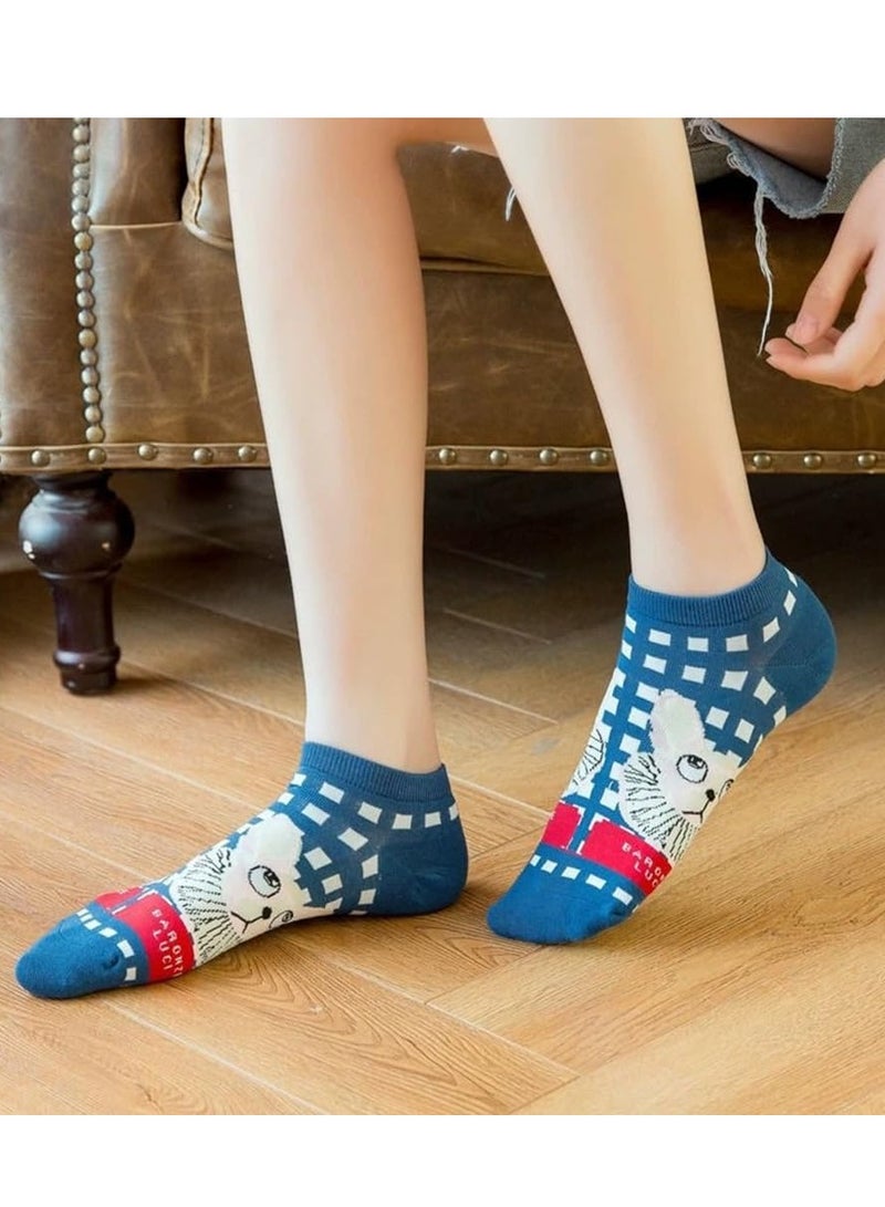 SYOSI Womens Girls Fun Novelty Ankle Socks Cute Colorful Cartoon Animal Floral Cotton Short Low Cut Socks Gift - Image 2