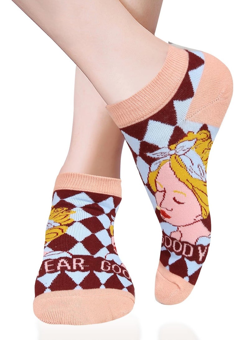 SYOSI Womens Girls Fun Novelty Ankle Socks Cute Colorful Cartoon Animal Floral Cotton Short Low Cut Socks Gift - Image 3
