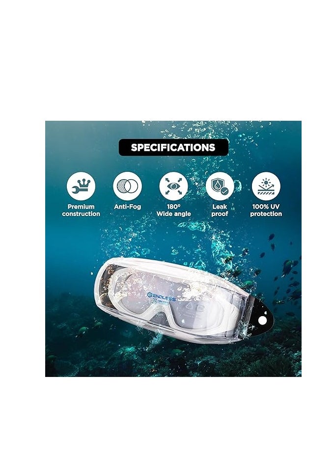 ENDLESS  - EL1009 Premium Swimming Goggle with Anti-Fog and UV Protection | Material : Silicon, PU | Stylish Big Frame for more Visibility | Soft Silicone Gasket for Leak Proof | With Hard Case - Image 1