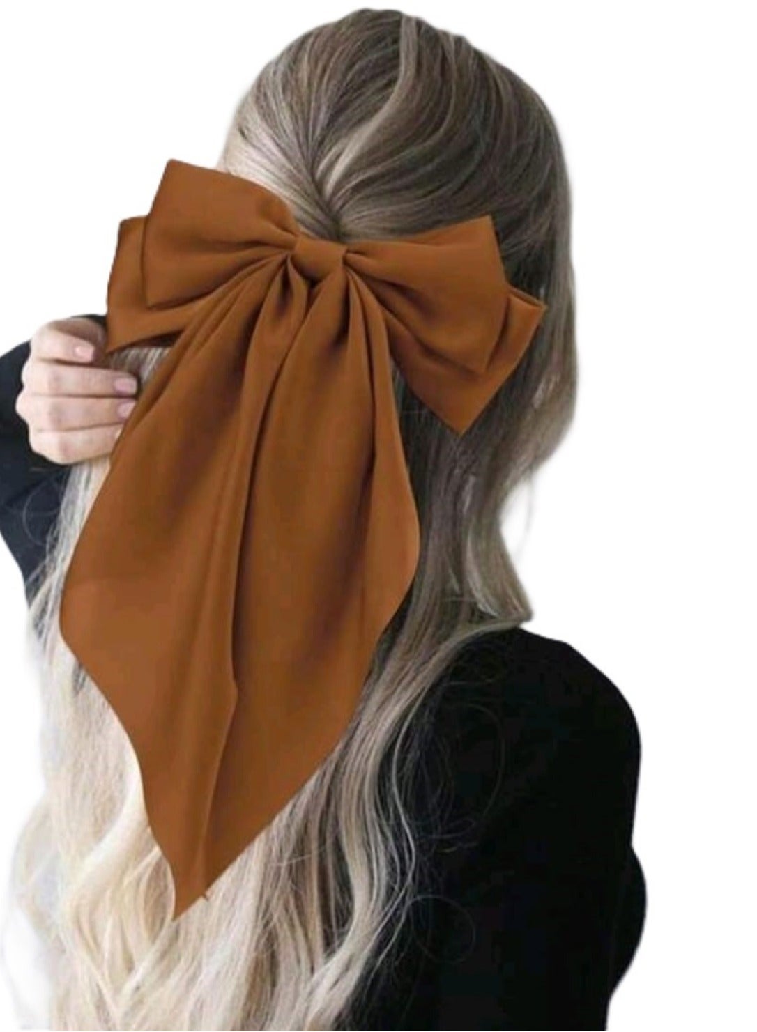 Hair Bows For Women , Large Bowknot Hair Accessories, Silk Satin Hair Ribbon Barrettes