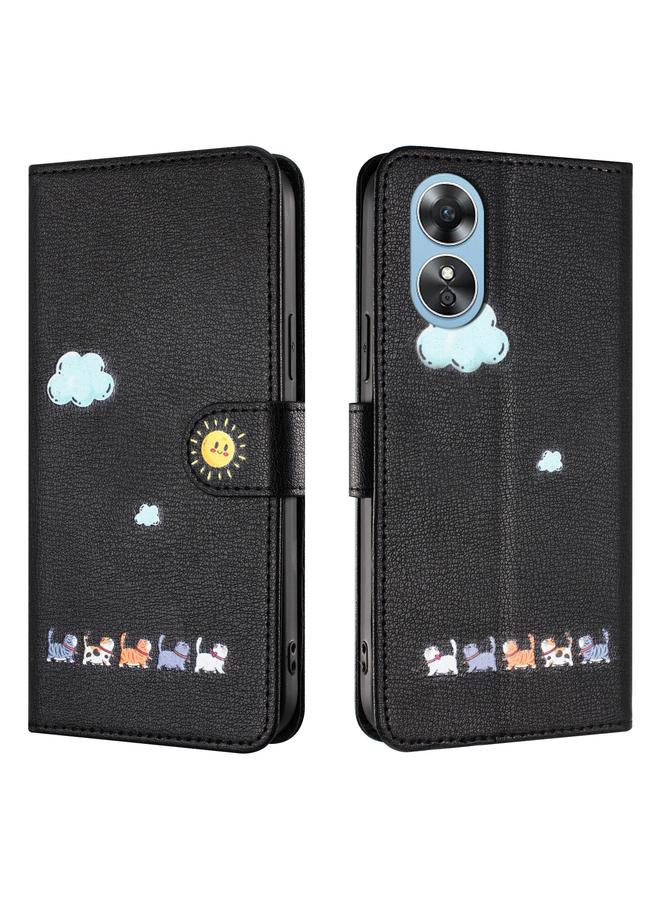 اس-توب جراب جلدي لهاتف OPPO A18 4G برسومات قطط كرتونية - Image 2