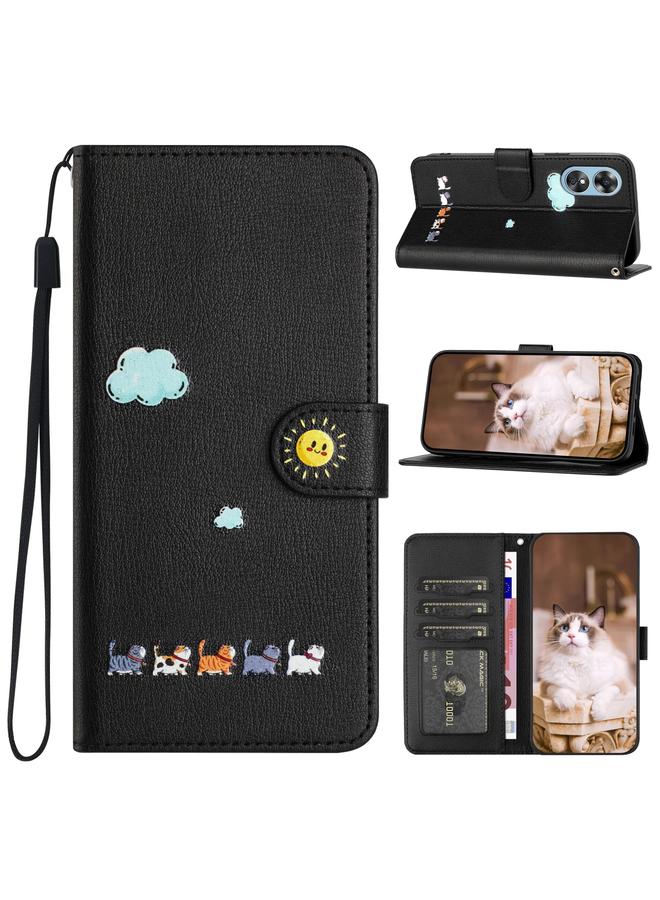 اس-توب جراب جلدي لهاتف OPPO A18 4G برسومات قطط كرتونية - Image 1