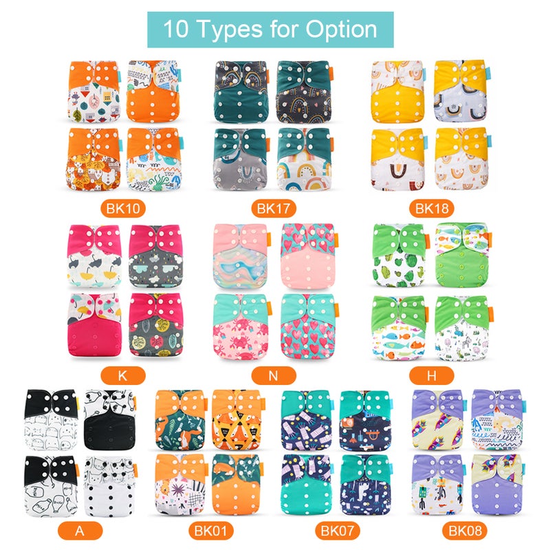 Cloth Diaper: Multicolor, Premium Breathable Waterproof Fabric, Adjustable 36cm To 46cm - Washable Reusable, Insert Opening For Stronger Absorbency Cloth Diaper Inserts For Babies And Toddlers - Image 2
