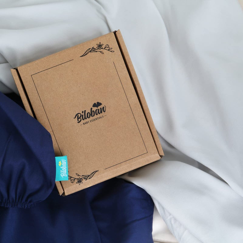 Biloban Baby Bassinet Sheets 4 Pack Compatible with SNOO Smart Sleeper and Chicco LullaGo Anywhere Portable Bassinet, Ultra Soft & Skin-Friendly, Grey and Navy Blue - Image 2