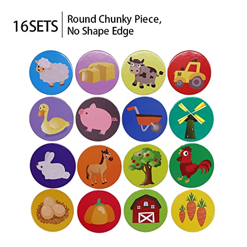 KiDEPOCH Memory Match Game 16 Matching Pairs Preschool Memory Games Featuring Barnyard Element Non Toxic Educational Memory Matching Game Perfect for Kids Toddlers 3 Year Old or Up - Image 5