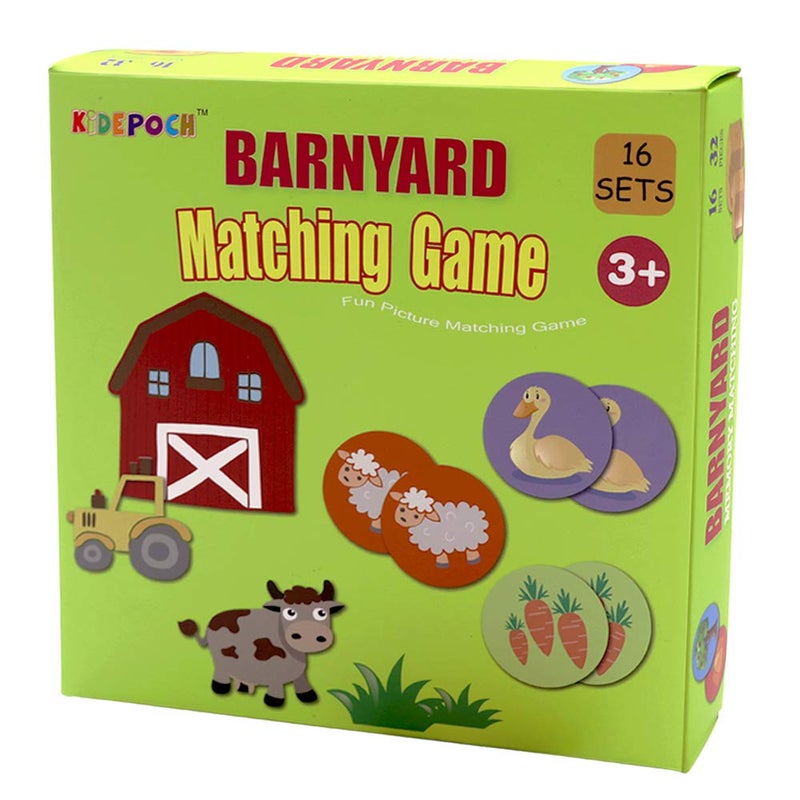 KiDEPOCH Memory Match Game 16 Matching Pairs Preschool Memory Games Featuring Barnyard Element Non Toxic Educational Memory Matching Game Perfect for Kids Toddlers 3 Year Old or Up - Image 3