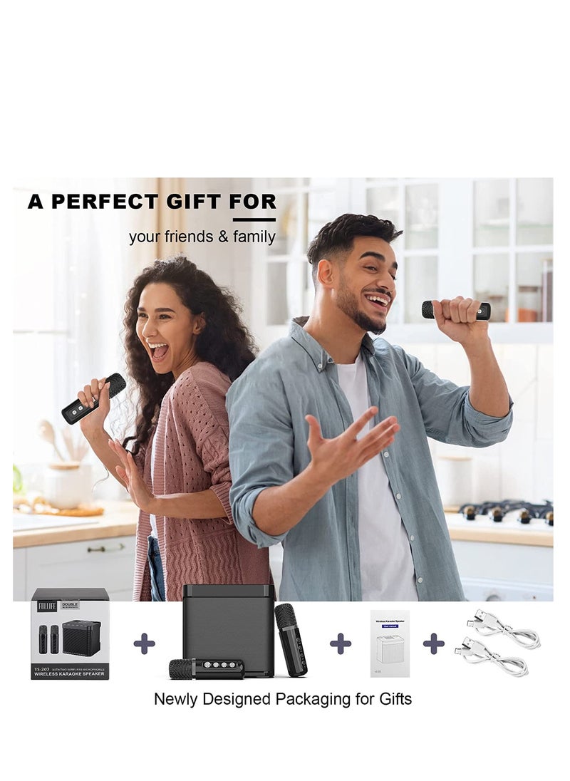 TDOO - Portable Bluetooth Speaker, Karaoke Machine for Adults/Kids with 2 Wireless Microphones, Portable Bluetooth Karaoke Speaker PA System, Singing Machine with Echo and Vocal Cut - Image 1