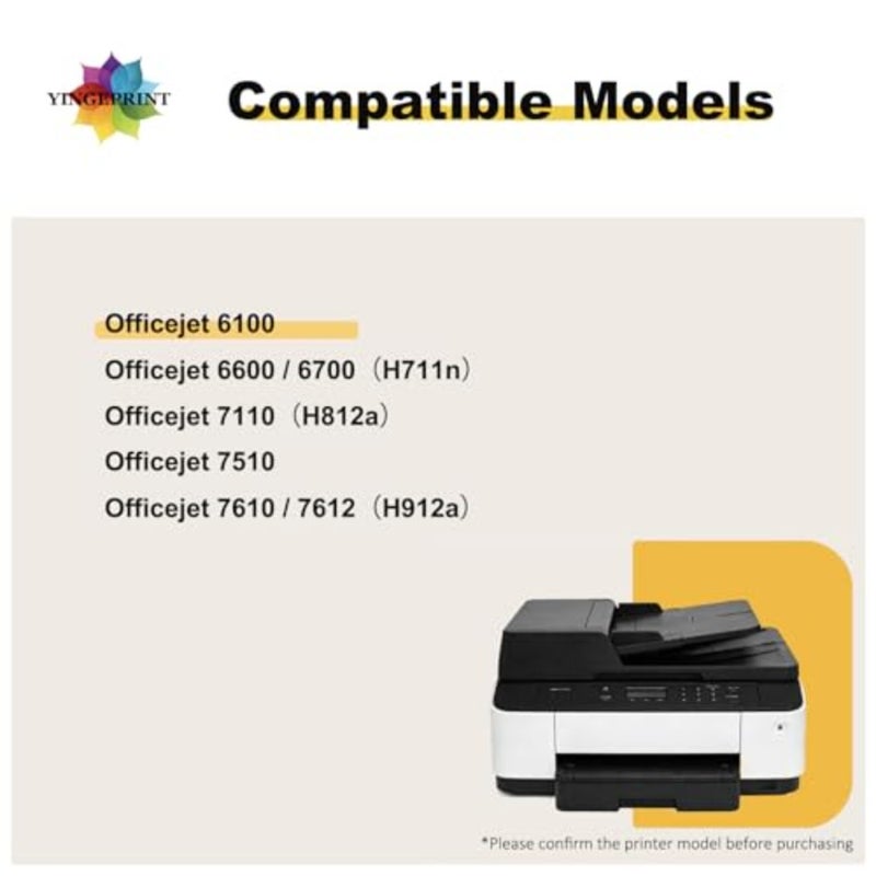 طابعات Officejet: خراطيش حبر متوافقة عالية الإنتاجية، ذات أساس صبغي أسود/سماوي/أرجواني/أصفر، ودقة ألوان نابضة بالحياة ولمسة نهائية مقاومة للتلطخ - Image 2