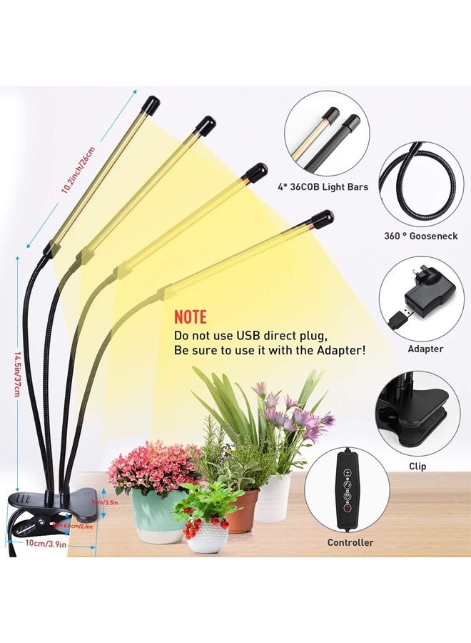 DUNISO EM Grow Lights for Indoor Plant Full Spectrum with 80 LED Grow Lamps Beads，Adjustable Gooseneck, Timer 3/6/12H, 4 Modes, 5 Brightness Levels  - Image 5