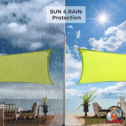 HIPPO Waterproof Rain Sail HDPE Fabric Rain Protection Sails for Terrace Shed, Shade Awnings for Car Parking (Lime-Grass, 8.00FTX5.00FT - Image 4