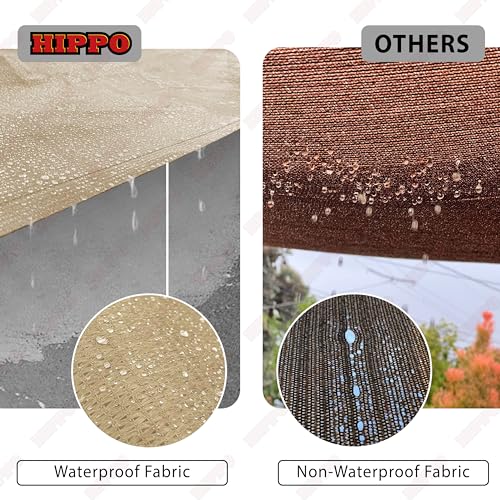HIPPO Waterproof Rain Sail HDPE Fabric Rain Protection Sails for Terrace Shed, Shade Awnings for Car Parking (Lime-Grass, 8.00FTX5.00FT - Image 5