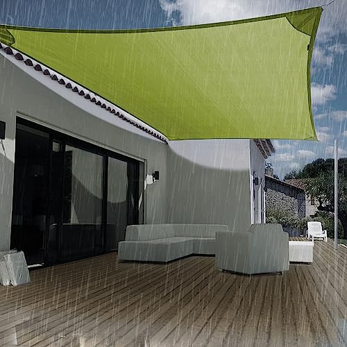 HIPPO Waterproof Rain Sail HDPE Fabric Rain Protection Sails for Terrace Shed, Shade Awnings for Car Parking (Lime-Grass, 8.00FTX5.00FT - Image 1