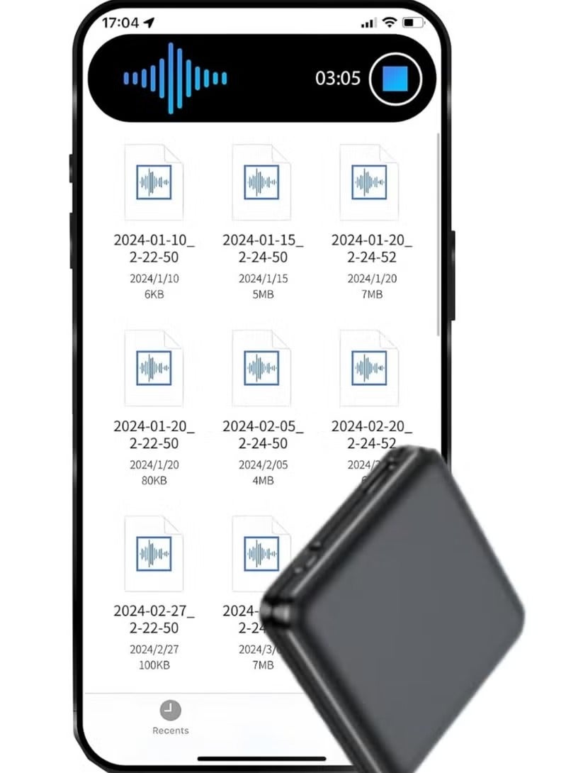 مسجل صوت رقمي للمحاضرات والاجتماعات والمقابلات، تسجيل محيطي بزاوية 360 درجة (32 جيجابايت) - Image 1