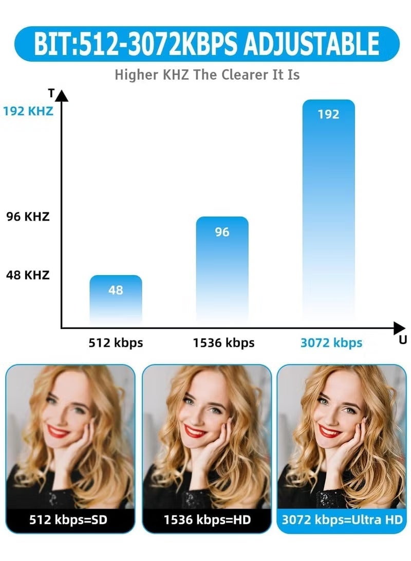 مسجل صوت رقمي للمحاضرات والاجتماعات والمقابلات، تسجيل محيطي بزاوية 360 درجة (32 جيجابايت) - Image 3