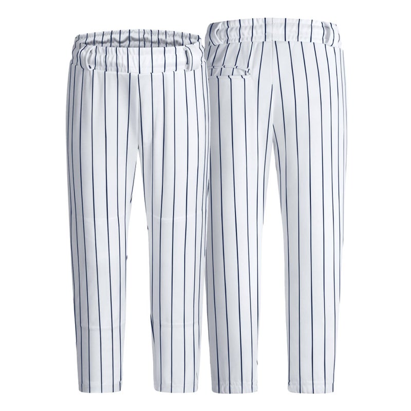 QBK 2T/3T/4T/5T Toddler Baseball Pants Youth Softball Pants Kids Tee Ball Pants for Boy Girl Navy Pinstripeï¼ˆWhite/Navy 2Tï¼‰ - Image 3