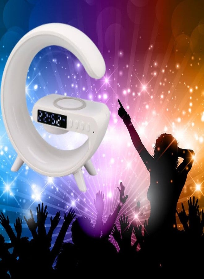 Elevea 𝟏𝟓 𝐘𝐞𝐚𝐫𝐬 𝐆𝐮𝐚𝐫𝐚𝐧𝐭𝐞𝐞, G-Shape RGB Bluetooth Speaker - Smart Alarm Clock with LED Light Display for Bedroom, Living Room, Game Room - Wireless Music & Clock - Image 4