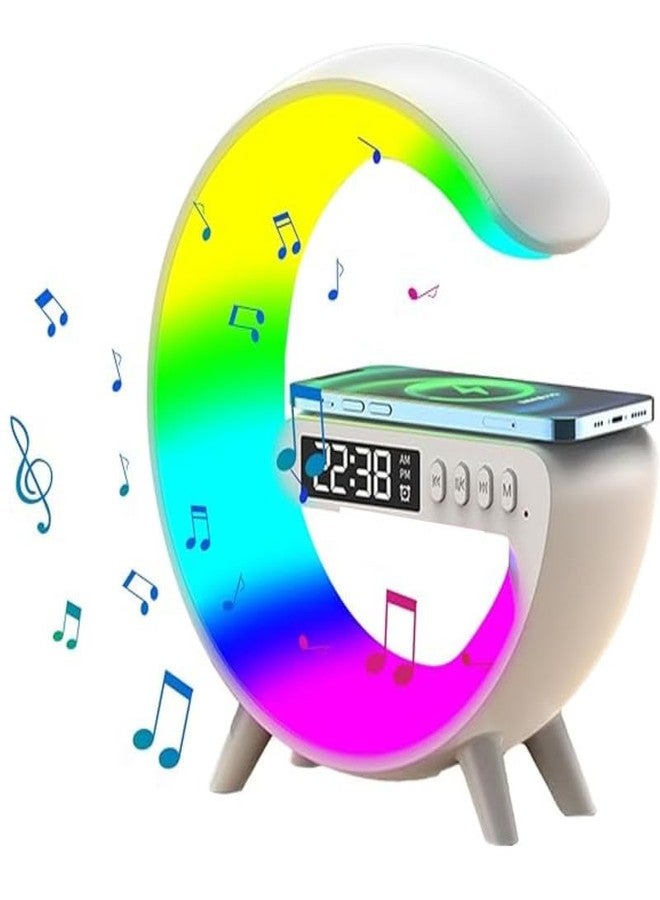 Elevea 𝟏𝟓 𝐘𝐞𝐚𝐫𝐬 𝐆𝐮𝐚𝐫𝐚𝐧𝐭𝐞𝐞, G-Shape RGB Bluetooth Speaker - Smart Alarm Clock with LED Light Display for Bedroom, Living Room, Game Room - Wireless Music & Clock - Image 1