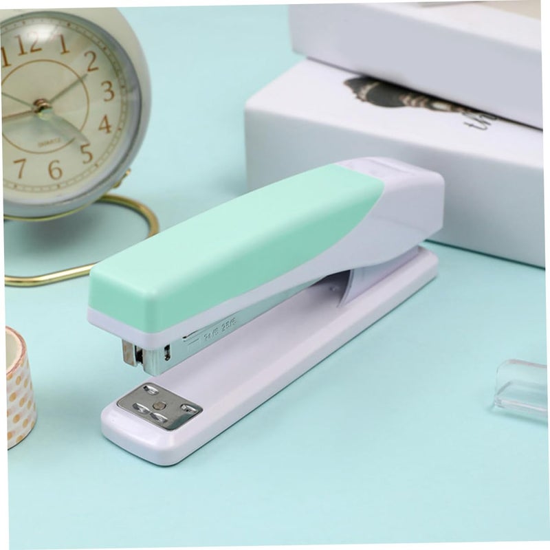 Mint Green Portable Large Capacity Desk Stapler Ergonomic Labor Saving Office Classroom - Image 4