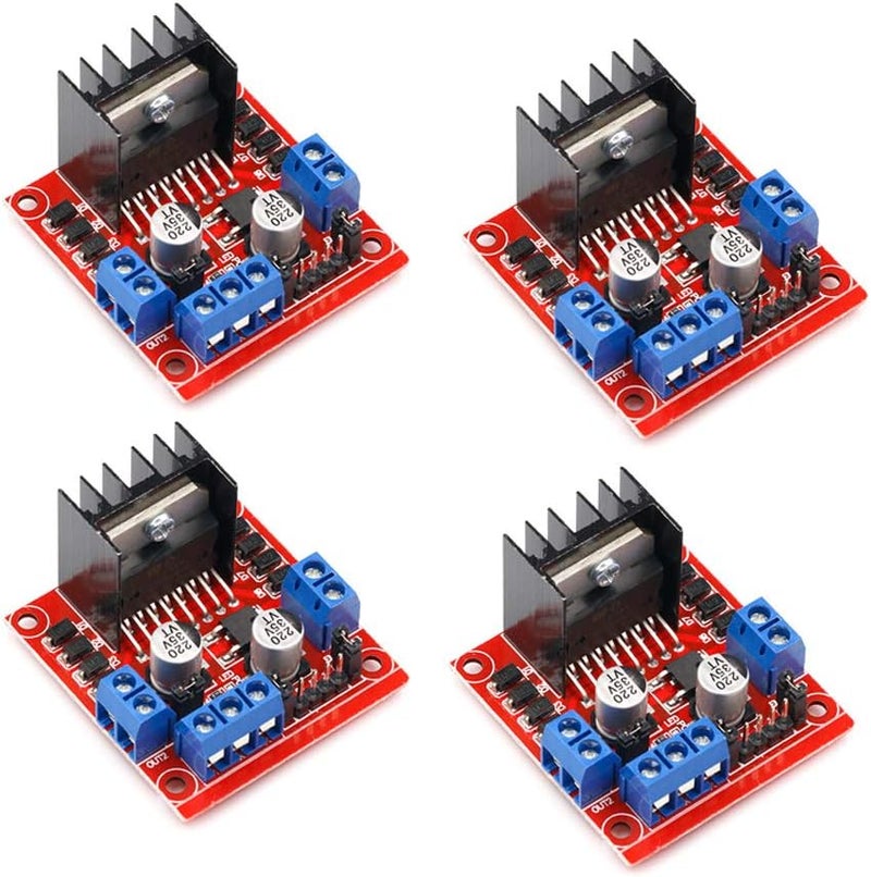 AiTrip 4 PACK L298N Motor Drive Controller Board DC Dual H-Bridge Robot Stepper Motor Control and Drives Module for Arduino Smart Car Power Compatible with Arduino UNO MEGA R3 Mega2560 - Image 1
