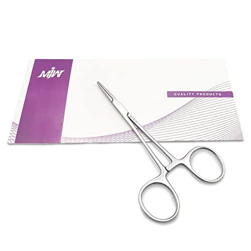 MJW Professional Hemostat Fishing Forceps of Stainless Steel Used as Jewelry Fly Fishing Forceps and Unhooking Fish Pliers Pet Dog Ear Hair Grooming Tweezers 5 Mosquito Straight - Image 1