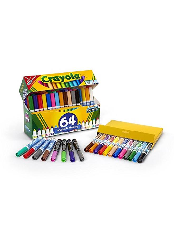 Crayola Washable Marker Set Gift For Kids Gel Markers Window Markers Broad Line Markers 64Count - Image 4