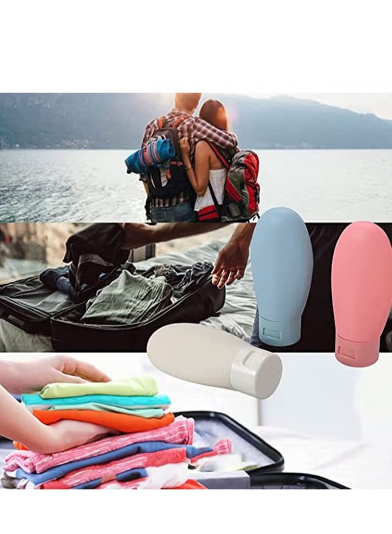 3 Pcs Travel Bottles Set 60ML Travel Bottles Containers Small Mini Empty Plastic Squeeze Bottles for Travel Toiletries Shampoo and Conditioner with Storage Bag - Image 3