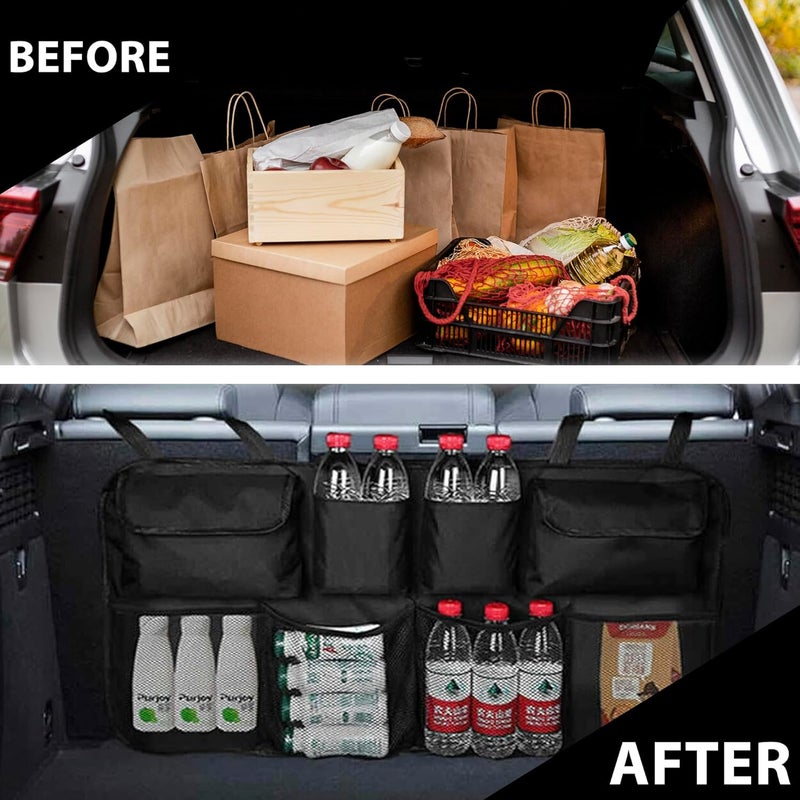 ZENO Car Boot Seat Organiser with 8 Storage Bags - Foldable and Waterproof - Image 4
