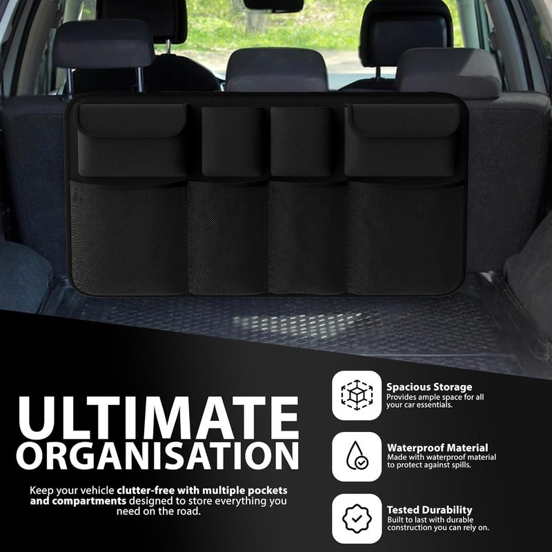 ZENO Car Boot Seat Organiser with 8 Storage Bags - Foldable and Waterproof - Image 2