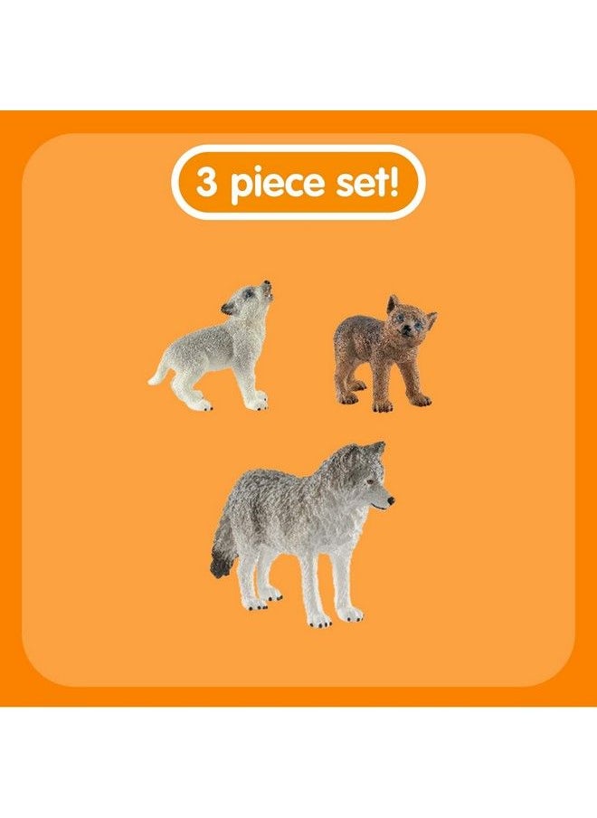 Schleich Wild Life Realistic Woodland Animal Toys For Kids 3Piece Set With Mother Wolf And Baby Wolf Toys Ages 3+  - Image 5