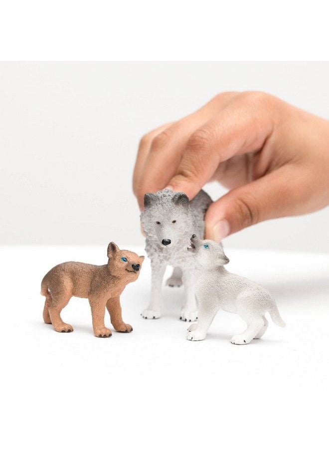 Schleich Wild Life Realistic Woodland Animal Toys For Kids 3Piece Set With Mother Wolf And Baby Wolf Toys Ages 3+  - Image 4
