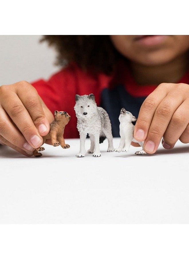 Schleich Wild Life Realistic Woodland Animal Toys For Kids 3Piece Set With Mother Wolf And Baby Wolf Toys Ages 3+  - Image 3