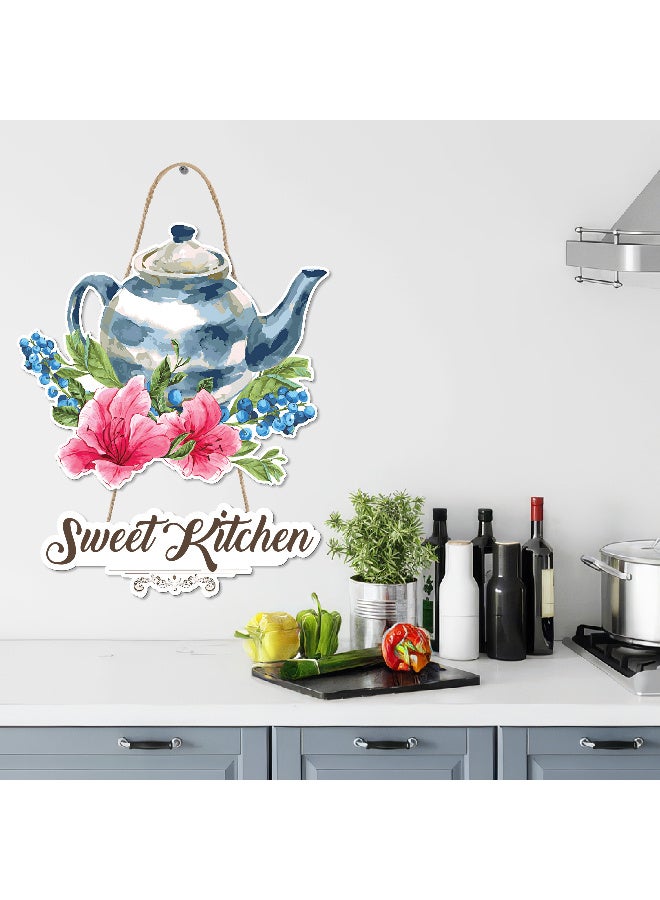 Unique Kitchen Wall Hanging In The Shape Of A Floral Teapot, Large Printed 3D Wall Model (Size 46x30 Cm), High-Quality Printed Decorative Artwork. Kitchen Decorations, Wall Murals, Modern Decor, 3D Miniature Model, Wall Décor, And Wall Art Panels. - Image 4