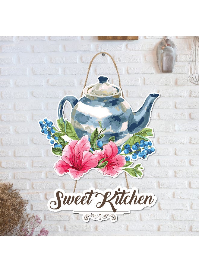 Unique Kitchen Wall Hanging In The Shape Of A Floral Teapot, Large Printed 3D Wall Model (Size 46x30 Cm), High-Quality Printed Decorative Artwork. Kitchen Decorations, Wall Murals, Modern Decor, 3D Miniature Model, Wall Décor, And Wall Art Panels. - Image 2