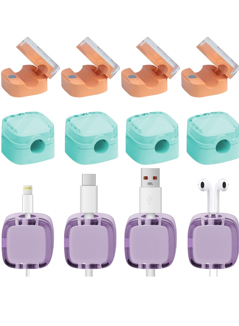 Barakah Cord Organizer Magnetic Desk Cable Organizer Safe and Convenient Adjustable Charging Cable Holder Smooth Magnetic Cable Management for Bedside Table Kitchen Car Office 12 Pack - Image 1