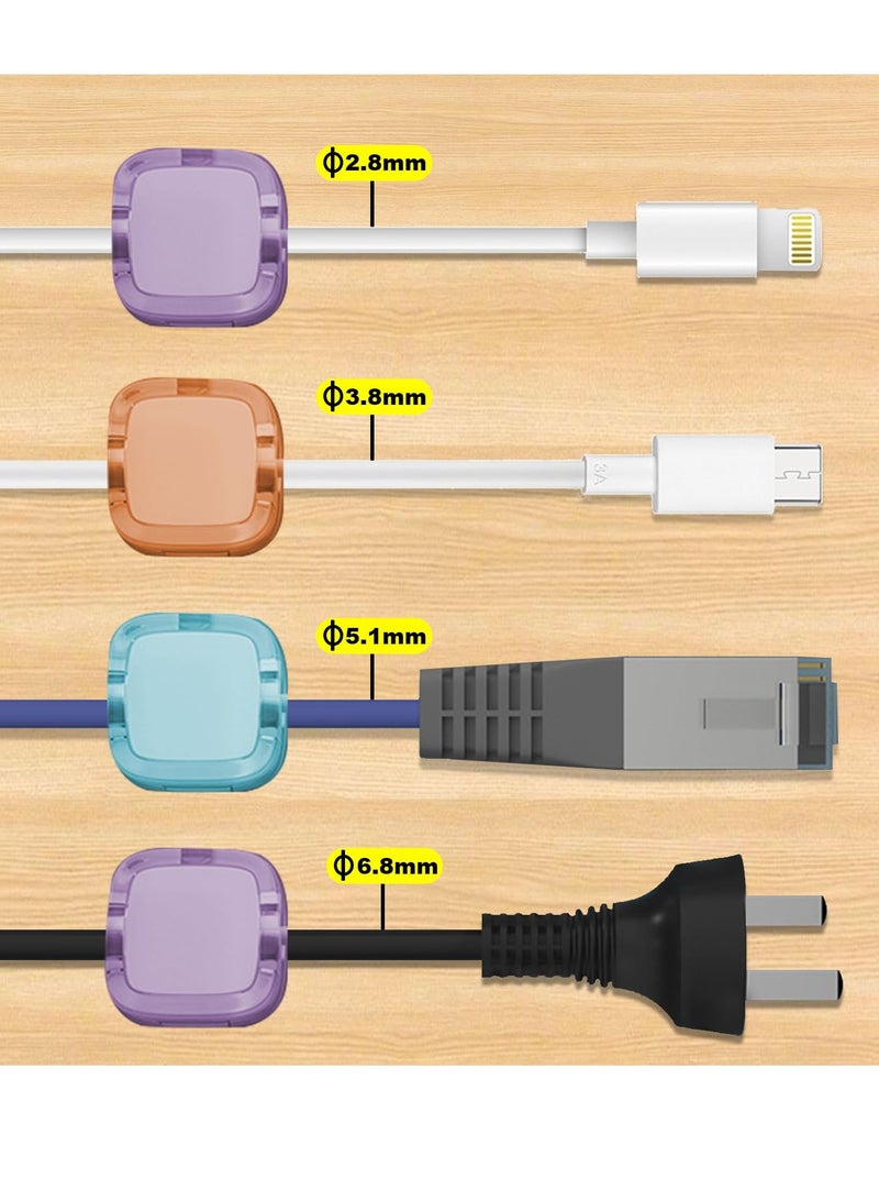 Barakah Cord Organizer Magnetic Desk Cable Organizer Safe and Convenient Adjustable Charging Cable Holder Smooth Magnetic Cable Management for Bedside Table Kitchen Car Office 12 Pack - Image 4