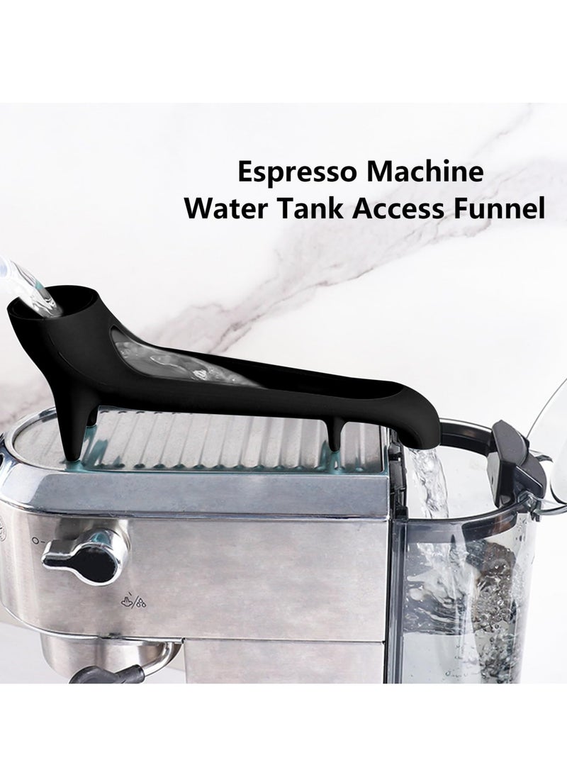 SYOSI Water Tank Funnel for Espresso Machine, Water Tank Quick Access Espresso Funnel, Silicone Coffee Funnel for Espresso Machine with Water Tank Fast Flowing Work (Black)  - Image 3