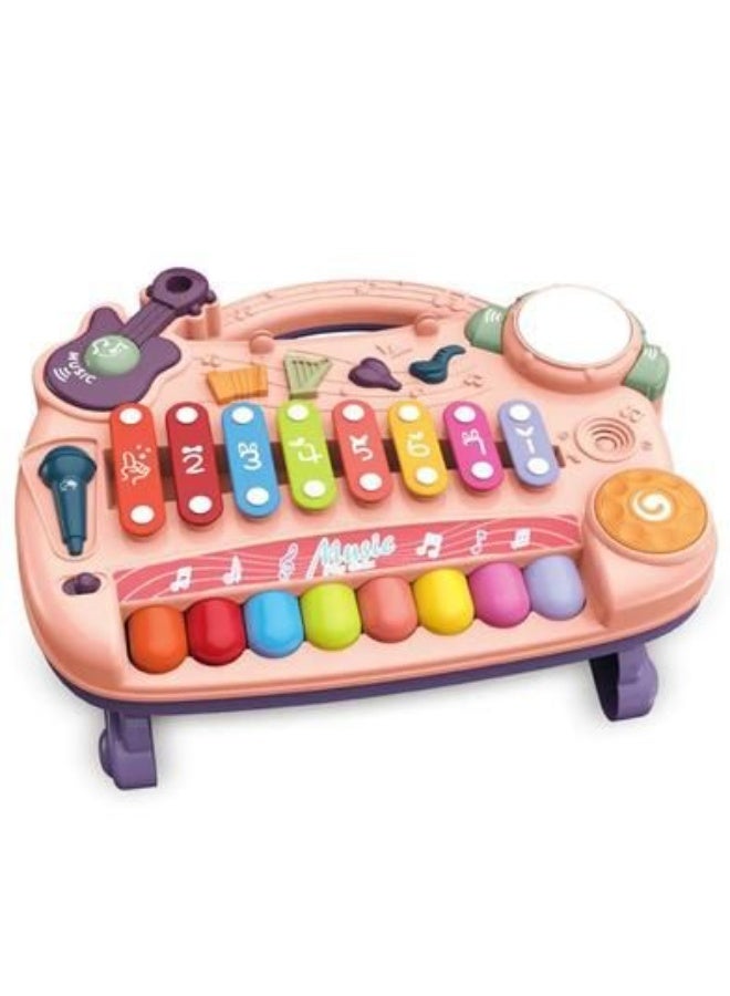 MUMS PLANET Piano With Xylophone 2 In 1 With Effects Music Festival ,Light music multi-function xylophone electronic organ_children's games  - Image 1