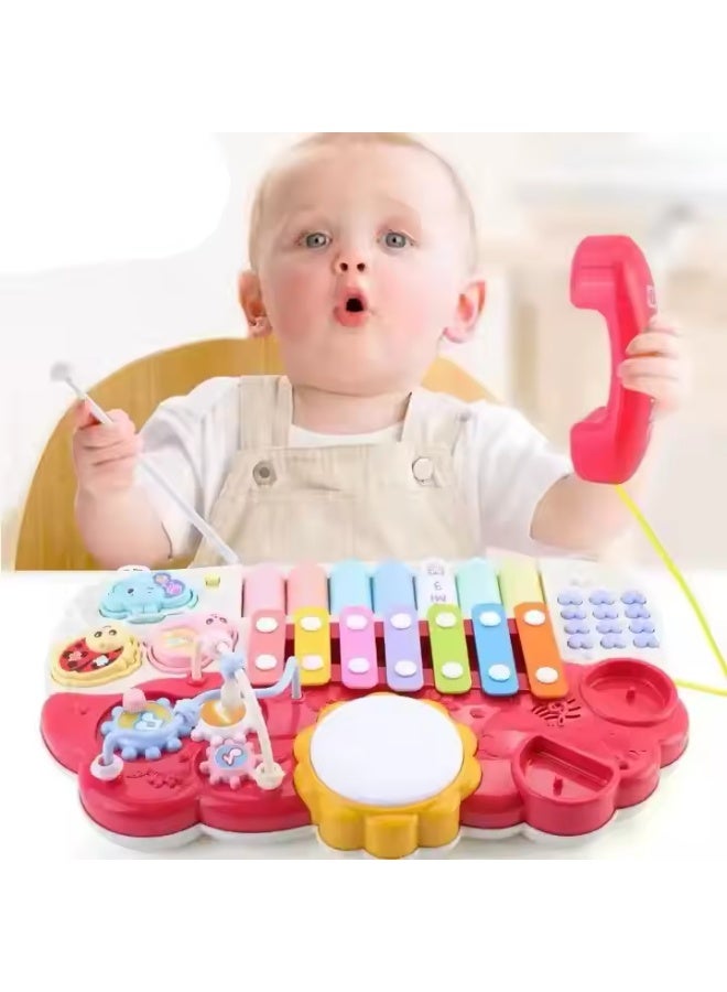 MUMS PLANET Piano With Xylophone 2 In 1 With Effects Music Festival ,Light music multi-function xylophone electronic organ_children's games  - Image 2