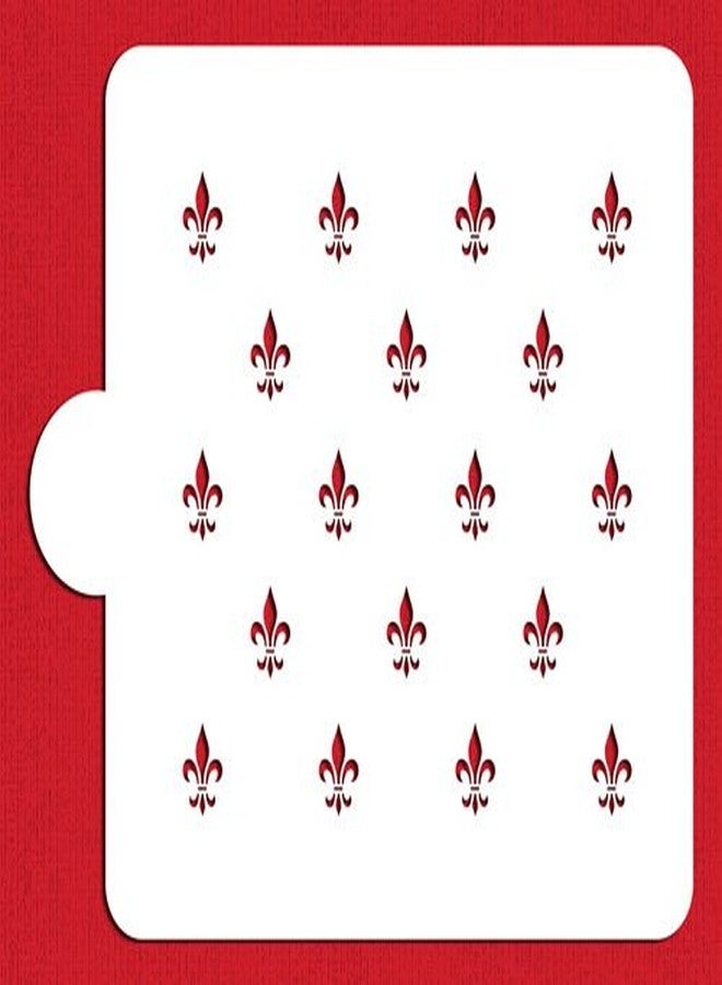 Designer Stencils C157 Fleur De Lis Miniprint Cake Stencil, Beige/semi-transparent - Image 2