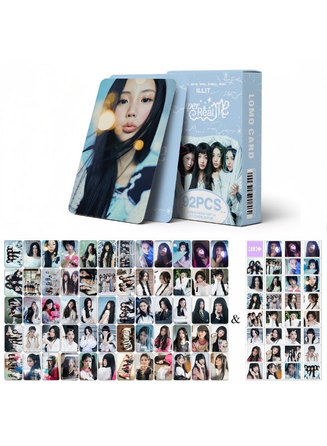 ILLIT Lomocard & Sticker Set – 92PCS (60 Lomocards + 32 Random Stickers) | Aesthetic Photo Card Collection for K-Pop Fans