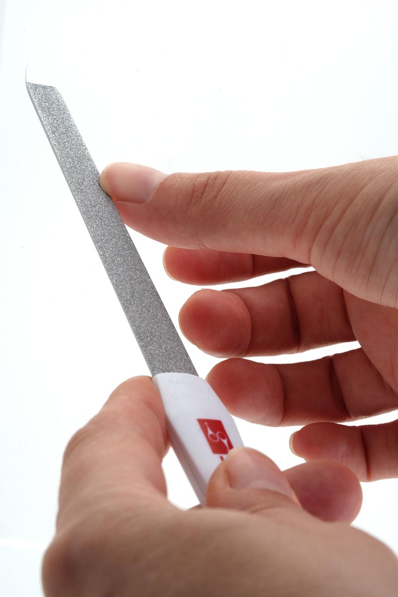 Solingen Germany 2-in-1 Nail File & Cuticle Trimmer | Stainless Steel Sapphire Fingernail & Toenail File for Manicure & Pedicure | Durable Professional Tool - Image 5