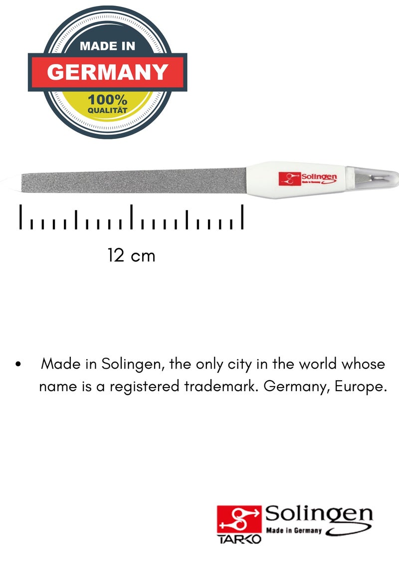 Solingen Germany 2-in-1 Nail File & Cuticle Trimmer | Stainless Steel Sapphire Fingernail & Toenail File for Manicure & Pedicure | Durable Professional Tool - Image 4