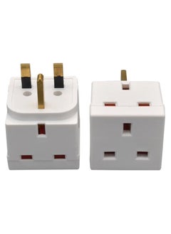 General 2 Way UK 3 Pin Plug Adaptor | Mains Power Multi Socket Extension | Extender Block Splitter | Wall Charger Adaptor Socket with 13A |2 Plug Power Extender  - Image 1